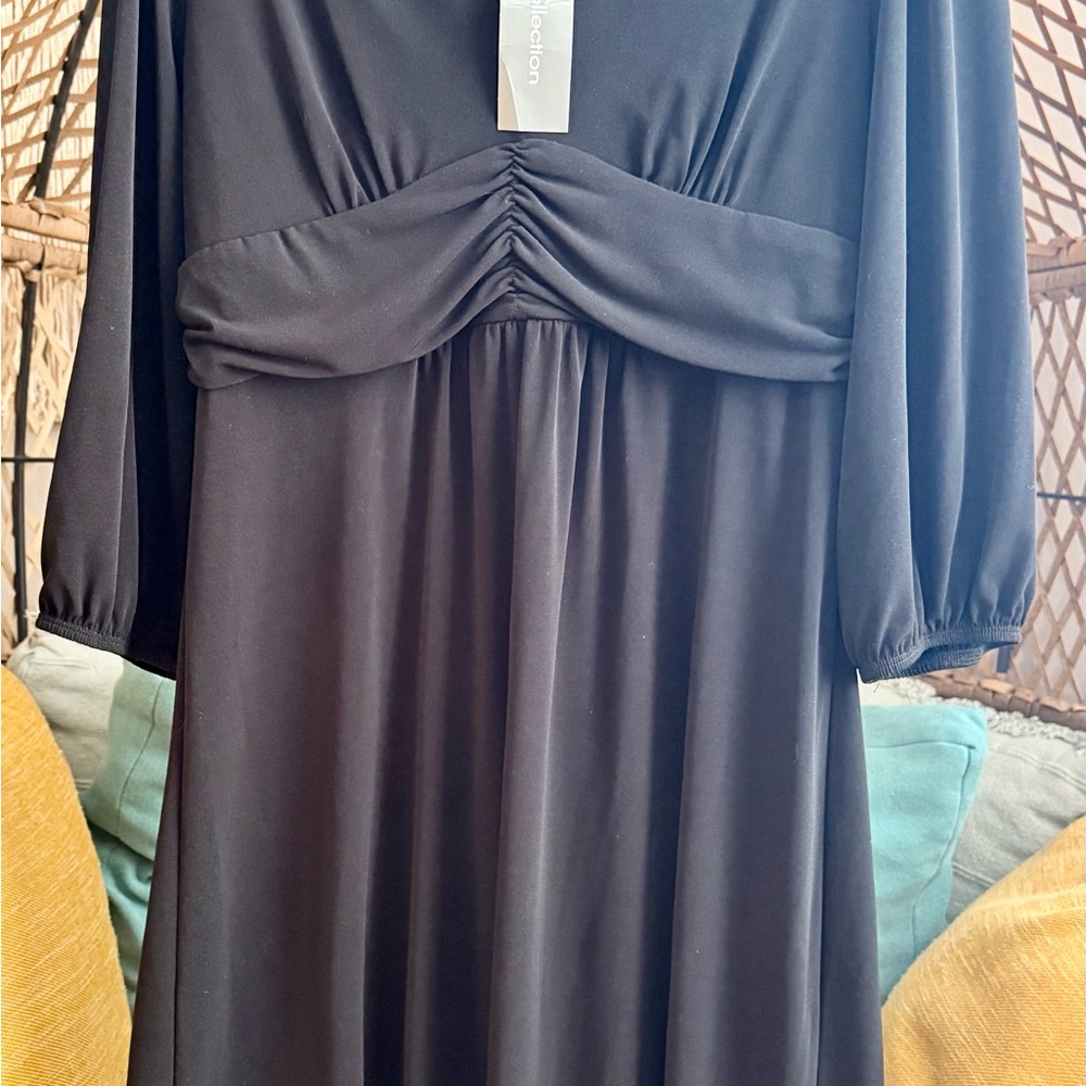 NY Collection Black Long Sleeve Dress